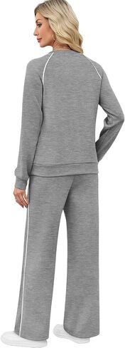 SAMPEEL Women 2 Piece Lounge Sets Sweatsuit Fall Outfits Matching Wide Leg pants Set Tracksuit Trendy Clothes in Saudi Arabia