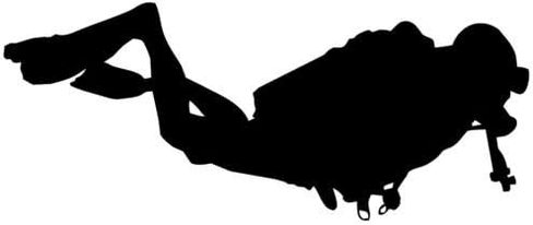 Ranger Products Scuba Diver Diving Silhouette Car Window Decal Sticker DVR007 (White Color Decal) - Die Cut Decal Bumper Sticker for Windows, Cars, Trucks, Laptops, Etc. in Saudi Arabia