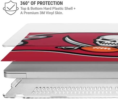 Skinit Laptop Case Plus Skin Compatible with MacBook Air 15in (2023) - Officially Licensed NFL Tampa Bay Buccaneers Large Logo Design in Saudi Arabia