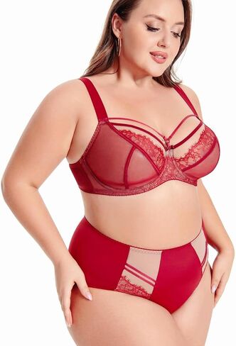 حمالة صدر زائد الحجم مع سلسلة underwire زوجة نصف كوب من الدانتيل برا غير مبطنة غير مبطنة in Kuwait