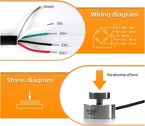 Micro Load Cell Force Weight Sensor HX711 AD Module Weight Sensor Electronic Scale 100KG 200KG 500KG 1T(Range 0-200KG) in Saudi Arabia