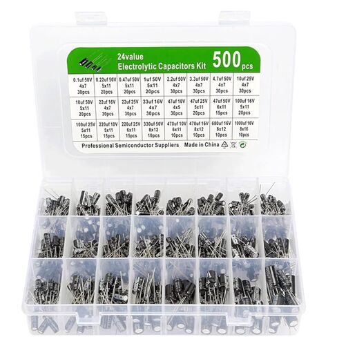 24 قيم 500pcs مكثفات كهربائية (0.1uf-1000f) in Kuwait