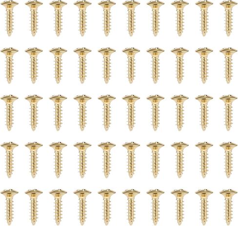 50 Pcs Electric Guitar Bass Pickguard Screws 3mm Bass Tuning Pegs Screws Tuner Scratch Plate Mounting Screw for Electric or Acoustic Guitar (Gold) in Saudi Arabia
