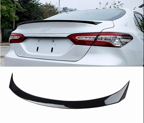 Carbon Fiber Pattern Spoiler Trunk Wing Spoiler Rear Wing Compatible with 2018-2024 Toyota Camry SE XSE L LE XLE Hybrid, Yofer V2 Style High Kick Rear Lid Wing Spoiler in Saudi Arabia