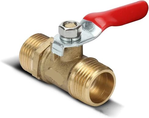 1PCS 1/8" 1/4'' 3/8'' 1/2'' Male Thread Ball Valve Brass Connector Copper Fitting Coupler Adapter Brass Ball Valve(1/4") in Saudi Arabia