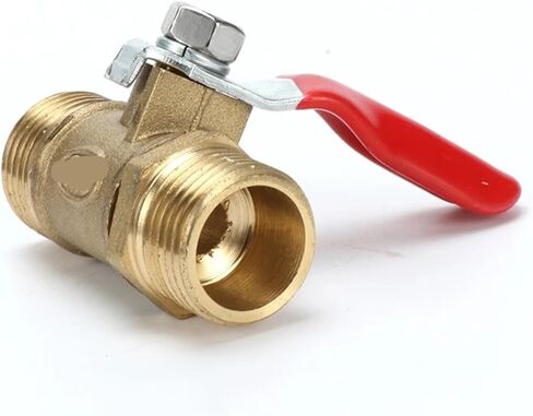 1PCS 1/8" 1/4'' 3/8'' 1/2'' Male Thread Ball Valve Brass Connector Copper Fitting Coupler Adapter Brass Ball Valve(1/4") in Saudi Arabia
