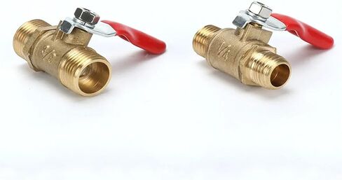 1PCS 1/8" 1/4'' 3/8'' 1/2'' Male Thread Ball Valve Brass Connector Copper Fitting Coupler Adapter Brass Ball Valve(1/4") in Saudi Arabia