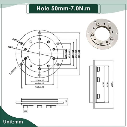 360 Degree Positionable 304 Stainless Steel Damping Shaft Adjustable Torque 1Pcs(Hole 34mm-5.0N.m) in Saudi Arabia