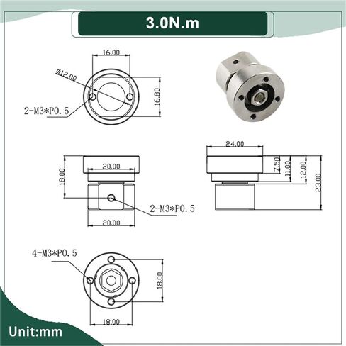 Adjustable Damping Hinge and Wire Hole Bi-Directional 360 Degree Rotating 1Pcs(1.0N.m) in Saudi Arabia