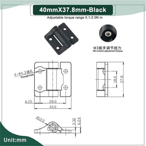 سبيكة الزنك قابلة للتعديل وقابل للتشكيل 1pcs (56.6mmx50.5mmmm-black) in Kuwait