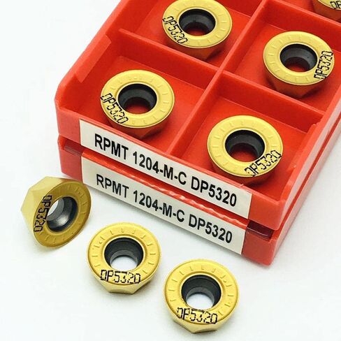 Carbide Tool Machine Tool RPMT1204 M C DP5320 Carbide Insert Metal Turning Insert RPMT1204 Lathe Tool Milling Cutter (Angle : RPMT1204 M C DP5320, Insert Width(mm) : 10PCS(1box)) in Saudi Arabia