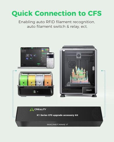 Creality Official K1 Series CFS Upgrade Accessory Kit, Unlock Multi-Color Printing, 40-Minute Installation for CFS Filament System, Compatible with Creality K1 Max, K1C, K1, K1 SE 3D Printers in Saudi Arabia
