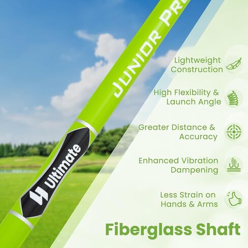 Tangkula Junior #7 Iron for Kids ، Club Gold Club للبنين والبنات مع رمح الألياف الزجاجية وغطاء الرأس ، نادي جولف الممارسة ، اليد اليمنى ، 30 بوصة ، تتراوح أعمارهم بين 8-10 in Saudi Arabia