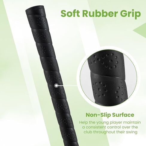 Tangkula Junior #7 Iron for Kids ، Club Gold Club للبنين والبنات مع رمح الألياف الزجاجية وغطاء الرأس ، نادي جولف الممارسة ، اليد اليمنى ، 30 بوصة ، تتراوح أعمارهم بين 8-10 in Saudi Arabia