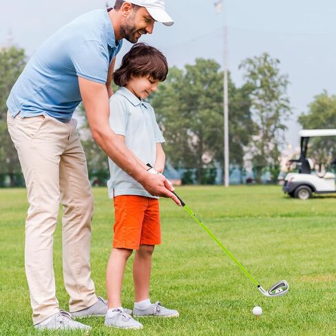 Tangkula Junior #7 Iron for Kids ، Club Gold Club للبنين والبنات مع رمح الألياف الزجاجية وغطاء الرأس ، نادي جولف الممارسة ، اليد اليمنى ، 30 بوصة ، تتراوح أعمارهم بين 8-10 in Saudi Arabia
