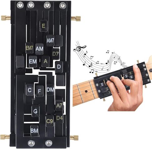 Guitar chord Crasser ، أداة ممارسة جيب الجيتار الوتر ، و Chord Helper للمبتدئين ، ومدرب الوتر المحمول للغيتار الصوتي ، وعملية سهلة ، أسود ABS in Saudi Arabia