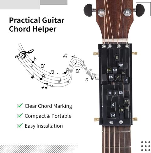 Guitar chord Crasser ، أداة ممارسة جيب الجيتار الوتر ، و Chord Helper للمبتدئين ، ومدرب الوتر المحمول للغيتار الصوتي ، وعملية سهلة ، أسود ABS in Saudi Arabia