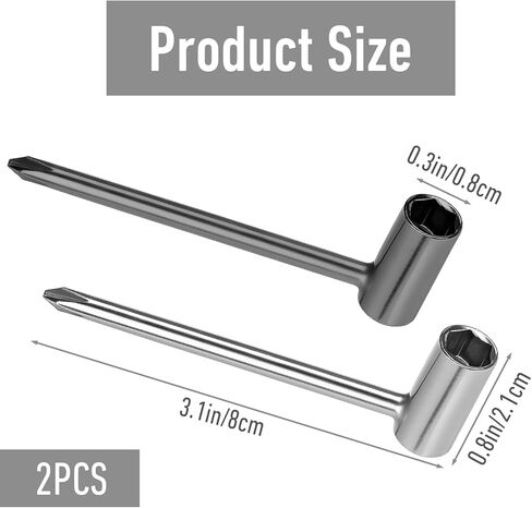 2Pcs Guitar Truss Rod Wrench, 5/16" (8mm)+21mm Truss Rod Wrench Set Guitar Repair Adjustment Wrench Cross Screwdriver Guitars Neck Repair Dual Function Tool Guitarists Technicians Universal in Saudi Arabia