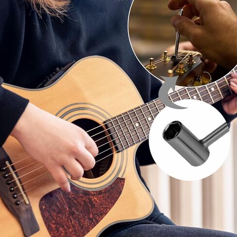 2Pcs Guitar Truss Rod Wrench, 5/16" (8mm)+21mm Truss Rod Wrench Set Guitar Repair Adjustment Wrench Cross Screwdriver Guitars Neck Repair Dual Function Tool Guitarists Technicians Universal in Saudi Arabia