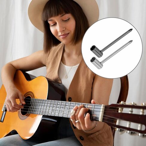 2Pcs Guitar Truss Rod Wrench, 5/16" (8mm)+21mm Truss Rod Wrench Set Guitar Repair Adjustment Wrench Cross Screwdriver Guitars Neck Repair Dual Function Tool Guitarists Technicians Universal in Saudi Arabia