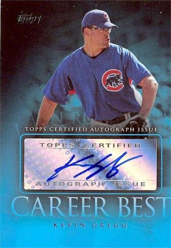 Kevin Gregg بطاقة البيسبول موقعة (Chicago Cubs) 2009 Topps Career Best #CBAKG - Baseball Slabbed Cards in Saudi Arabia
