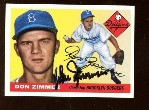 1995 Topps 1955 Archive BB Card #92 Don Zimmer WC Brooklyn Autographed NRMT - Baseball Slabbed Autographed Cards in Saudi Arabia