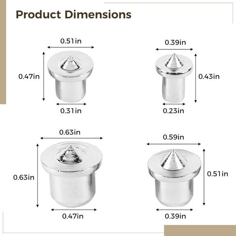 40 PCS Dowel Center Transfer Plugs ، 4 أحجام ، دبابيس وضع علامة على مركز عمل الخشب الكربوني ، أداة محاذاة Dowel الأثاث مع نقطة حادة ، دليل الحفر الخشبي لمشاريع نجارة الخشب و DIY in Kuwait