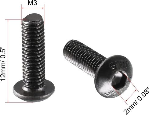 Top-Vigor 100pcs M3 x 10mm hex button button cap caps cap caps ، allen socket drive ، 10.9 alloy steel buts brodts stitener for machine in Kuwait