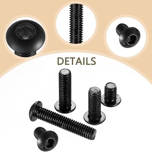 Top-Vigor 100pcs M3 x 10mm hex button button cap caps cap caps ، allen socket drive ، 10.9 alloy steel buts brodts stitener for machine in Kuwait