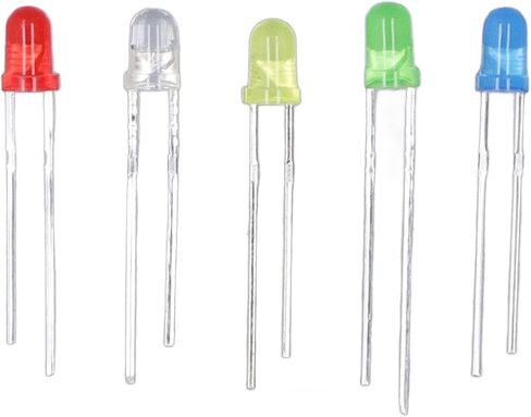 500Pcs 3mm LED Light Emitting Diode 5 Colors Red Yellow Blue Green White LED Lamp Emitting Diode Set for DIY LED Projects Car Decoration in Saudi Arabia