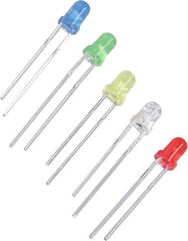 500Pcs 3mm LED Light Emitting Diode 5 Colors Red Yellow Blue Green White LED Lamp Emitting Diode Set for DIY LED Projects Car Decoration in Saudi Arabia