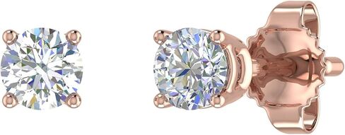 3/8 to 0.70 Carat 4-Prong Set Diamond Stud Earrings in 14K Gold - IGI Certified in Kuwait