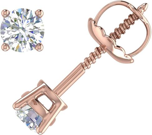 3/8 to 0.70 Carat 4-Prong Set Diamond Stud Earrings in 14K Gold - IGI Certified in Kuwait