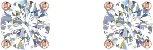 3/8 to 0.70 Carat 4-Prong Set Diamond Stud Earrings in 14K Gold - IGI Certified in Kuwait