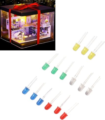 100Pcs 5mm LED Diodes Light Emitting Diodes for DIY Science Green Yellow Blue White in Saudi Arabia