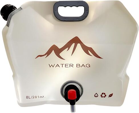Collapsible 2-Gallon Water Jug Portable Camping Bag with Leak-Proof Spigot Durable BPA-Free 8L Collapsible Water Container for Hiking Camping Emergency Prep (Beige) in Saudi Arabia