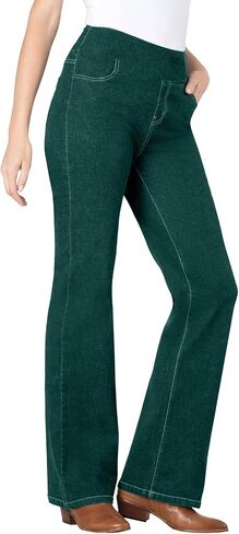 امرأة ضمن حجم زائد الحجم فليز السحب على Bootcut Denim Jean-20 W ، Indigo Sands in Saudi Arabia