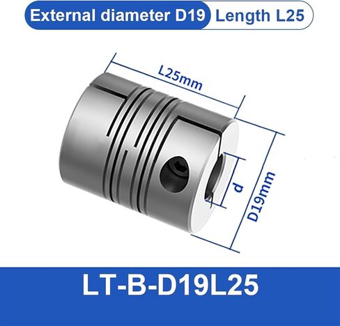 Parallel Line Coupling LT D19L25 Motor Flexible Shaft Coupler Aluminum Alloy Connection Encoder 3D Printer Groove Cardan (Size : LT-D-D19L25 6X10) in Saudi Arabia