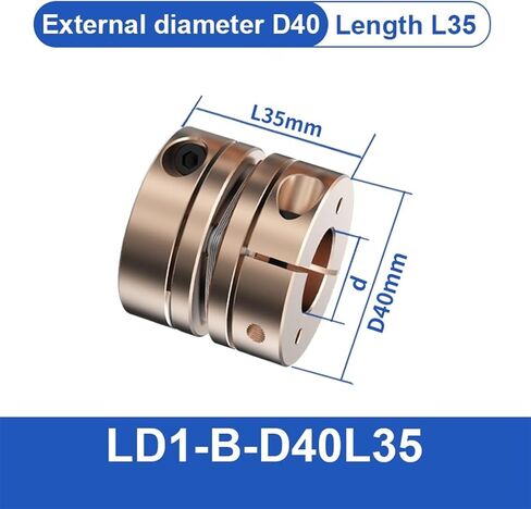 GIISH Flexible Motor Shaft Coupler LD D40L35/L50 Diaphragms Aluminium Accessories High Cardan Rc for 3D Print Coupling (Size : LD1-B-D40L35-6X13) in Saudi Arabia