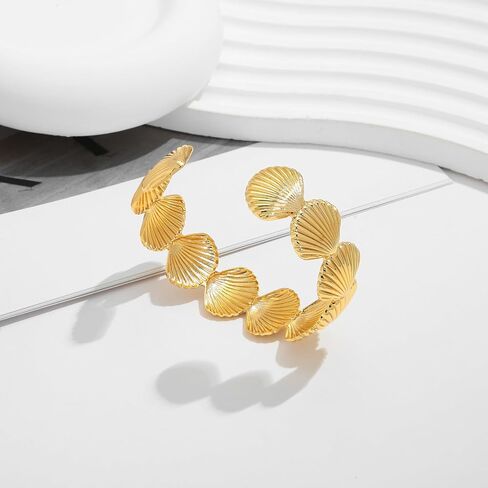 Woworama shell سوار نجم البحر للنساء أساور الكفة الذهب الذهب النجمة الأزرق in Saudi Arabia