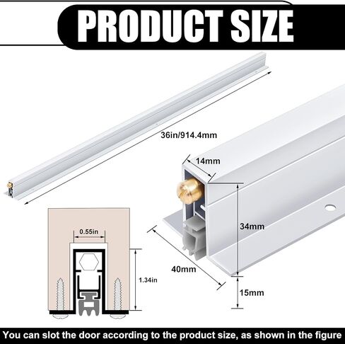 2 Pack 36 Inch Automatic Door Bottom Seal 9/16''w x 36''l x 1-3/8''h Aluminum Automatic Door Sweep in Saudi Arabia