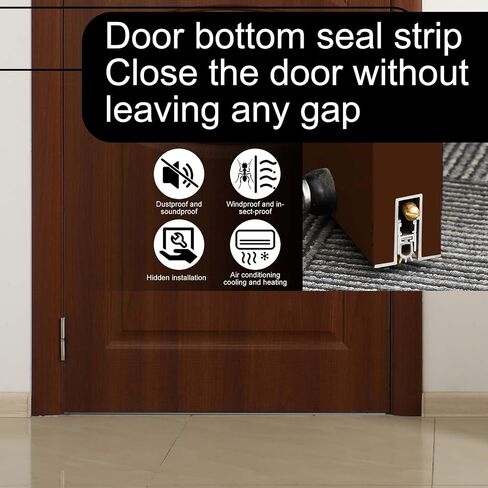 2 Pack 36 Inch Automatic Door Bottom Seal 9/16''w x 36''l x 1-3/8''h Aluminum Automatic Door Sweep in Saudi Arabia