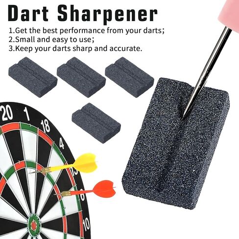 Darts V-Sharp Sharpening Stone, 4 Pack Dart Sharpener for Steel Tip Darts Sharpener Easy Polishing and Deburring Long-Lasting Sharpness Dart Accessories Dart Point Sharpener for Dart Tips in Saudi Arabia