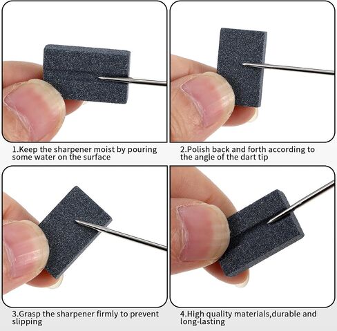 Darts V-Sharp Sharpening Stone, 4 Pack Dart Sharpener for Steel Tip Darts Sharpener Easy Polishing and Deburring Long-Lasting Sharpness Dart Accessories Dart Point Sharpener for Dart Tips in Saudi Arabia