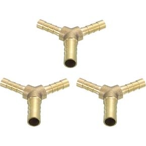 uxcell 3 Pcs Brass Hose Barb Fitting Y Shaped 3 Way Connector Coupler, 1/4" ID Brass Fitting Air Hose Fittings for Connecting Water Fuel Air, Oil Hoses in Saudi Arabia