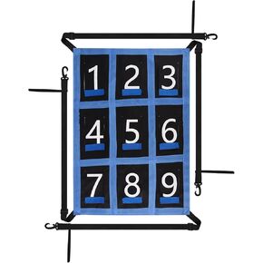 Adjustable Baseball Strike Zone Target Net, 26.8x19.3in 9 Hole Pitching Softball Net with Numbers Baseball Pitching Target Strike Zone(Blue & Black) in Kuwait