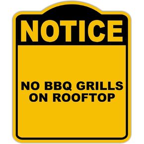 لا توجد شوايات شواء على السطح إشعار أصفر أسود الألومنيوم المركب 20 × 24 بوصة in Kuwait