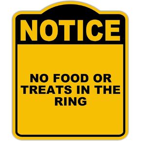 لا طعام أو يعامل في الحلقة لاحظت علامة الألومنيوم الأسود الصفراء 20 × 24 بوصة in Kuwait