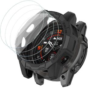 [1+4 Pack] Compatible with Garmin Fenix 7X / Fenix 7X Pro/Garmin Epix Pro(Gen 2) 51MM Screen Protector and Case, Tempered Glass Protective Film and Soft TPU Bumper Face Cover Set in Kuwait