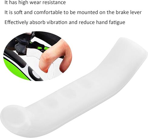 Bike Brake Grips, 1 Pair Silicone Brake Lever Grip, Bicycle Brake Lever Protector Cover, Anti Slip Brake Handle Sleeve Covers for Road Mountain Bikes Cycling, White in Saudi Arabia